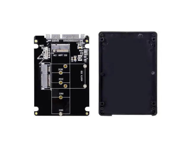 Alt view image 3 of 7 - Vszerda Combo M.2 NGFF B-Key & mSATA SSD to SATA 3.0 Adapter Converter Case Enclosure with Switch