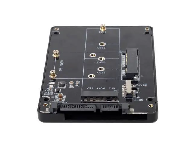 Alt view image 4 of 7 - Vszerda Combo M.2 NGFF B-Key & mSATA SSD to SATA 3.0 Adapter Converter Case Enclosure with Switch