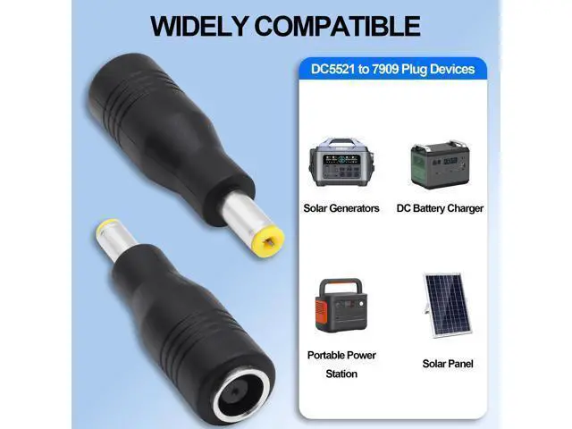 Alt view image 6 of 7 - Vszerda DC 5.5mm x 2.1mm to 7.9mm x 0.9mm Power Plug Connector DC7909 Female to DC5521 Male Converter Adapter for Solar Panels Portable Power Station RV Car Rechargeable Battery-4Pcs