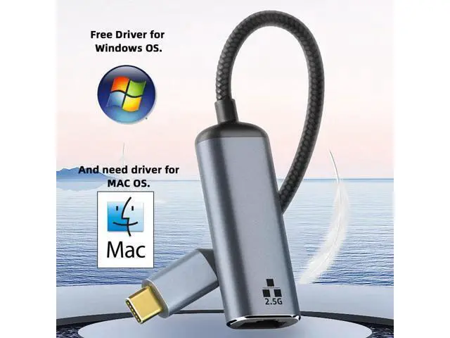 Alt view image 6 of 7 - Vszerda 2.5Gbps 2500Mbps to USB 3.1 Type-C GBE USB-C Gigabit 1000Mbps Ethernet Network LAN Cable Adapter for Desktop Motherboard