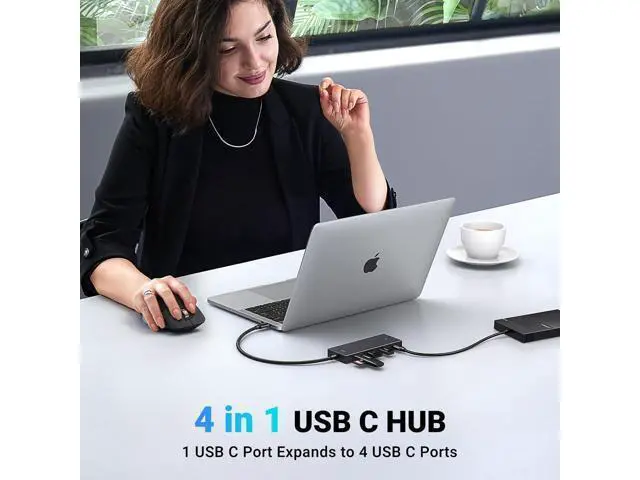 Alt view image 3 of 6 - UGREEN USB-C Hub 4-Port 10Gbps Data Only USB 3.2 Hub Multiport Adapter Compatible with MacBook Pro, MacBook Air, iPad Pro, iPad mini 6 and iPhone 15, Plug and Play 0.3ft Cable