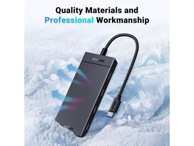 Alt view image 6 of 6 - UGREEN USB-C Hub 4-Port 10Gbps Data Only USB 3.2 Hub Multiport Adapter Compatible with MacBook Pro, MacBook Air, iPad Pro, iPad mini 6 and iPhone 15, Plug and Play 0.3ft Cable