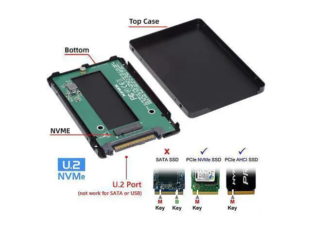 Alt view image 2 of 7 - Vszerda SFF-8639 NVME U.2 to M.2 M-Key PCIe SSD Case Enclosure for Mainboard Compatible with SSD 750 p3600 p3700