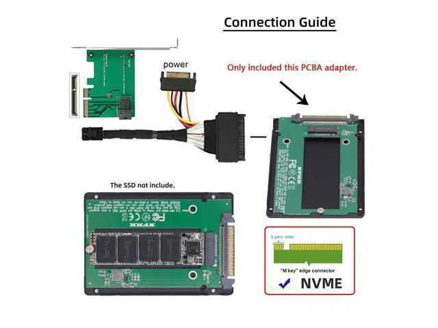Alt view image 5 of 7 - Vszerda SFF-8639 NVME U.2 to M.2 M-Key PCIe SSD Case Enclosure for Mainboard Compatible with SSD 750 p3600 p3700