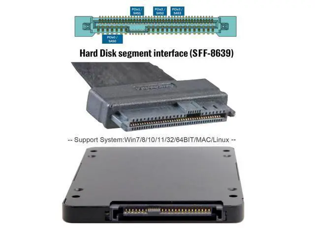 Alt view image 7 of 7 - Vszerda SFF-8639 NVME U.2 to M.2 M-Key PCIe SSD Case Enclosure for Mainboard Compatible with SSD 750 p3600 p3700