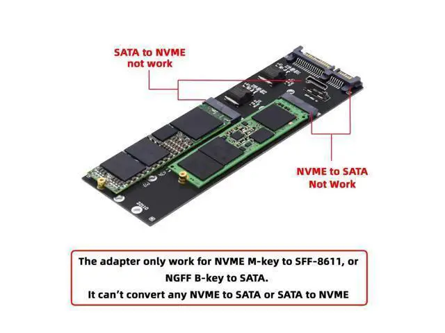 Alt view image 5 of 7 - Vszerda Oculink SFF-8612 8611 to U.2 Kit M-Key to NVME PCIe SSD and NGFF to SATA Adapter for Mainboard