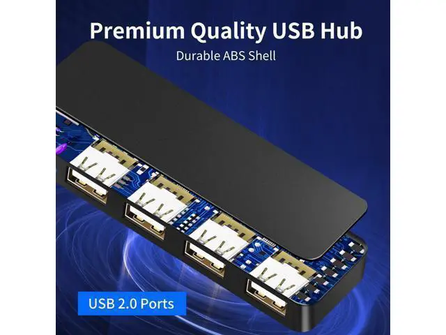 Alt view image 4 of 7 - Vszerda USB Hub 4 Port USB 2.0 Splitter Hub Expander for Laptop Computer Flash Drive Console Printer Camera Keyboard Mouse More 1 to 4 Jack Extender for Charging/Data Sync