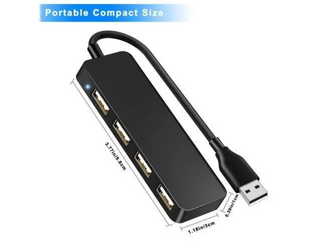 Alt view image 7 of 7 - Vszerda USB Hub 4 Port USB 2.0 Splitter Hub Expander for Laptop Computer Flash Drive Console Printer Camera Keyboard Mouse More 1 to 4 Jack Extender for Charging/Data Sync