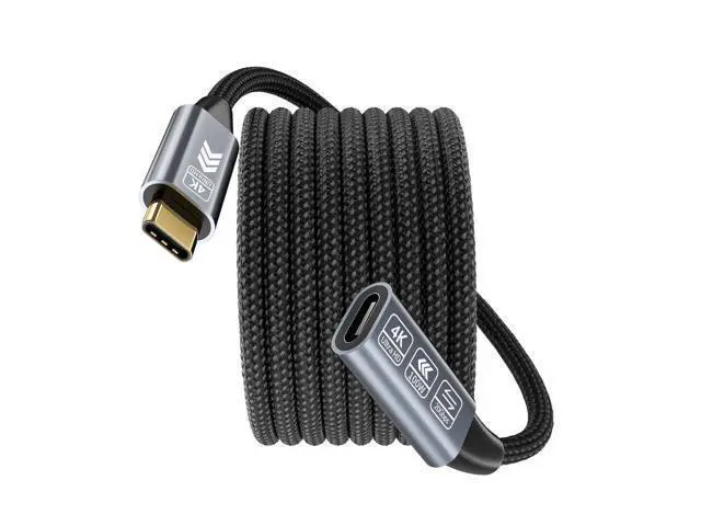 Main image of Vszerda USB C Extension Cable 20FT, 20Gbps/100W USB3.2 Type C Extender Cord, 4K@60Hz Video Output Nylon Braided USB C Male to Female Extension Charging Cable Compatibility with Thunderbolt 4/3