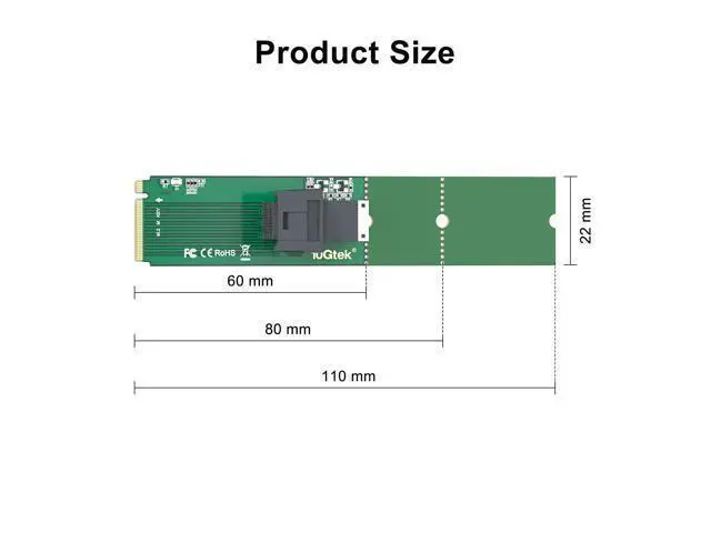 Alt view image 2 of 4 - Vszerda M.2 (M Key) to SFF-8643 Adapter for PCIe 3.0 x4 Interface Conversion, Enabling High-Speed NVMe SSD Connectivity in U.2 Storage Systems