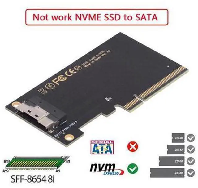 Alt view image 3 of 7 - Vszerda Single External Slimline 74Pin SFF-8654 8X to PCIE4.0 Raid Card VROC Raid0 Hyper Adapter