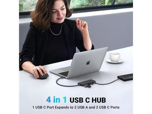 Alt view image 3 of 6 - UGREEN USB C Hub, 10Gbps 4 in 1 USB 3.2 Adapter with 2 USB-C & A 3.2, 4 Ports Splitter Extender for MacBook Pro/Air, iPad Pro, iPhone 15/15 Pro Max, Surface, PC, Laptops and More