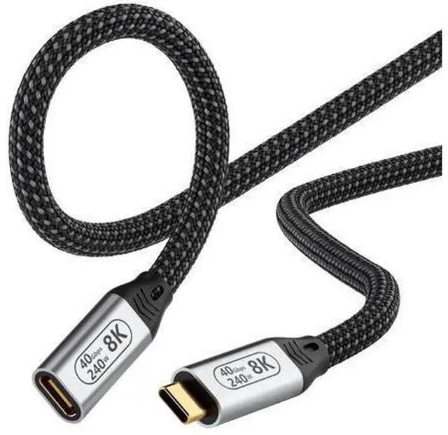 Main image of Vszerda 6.6ft/2M USB4 Cable, USB-C Female to USB-C Male, 40Gbps Data Transfer, 8K@60Hz Video, 240W Fast Charging, Compatible with Thunderbolt 4, Laptop, Tablet, Smartphone, Monitor