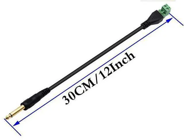 Alt view image 2 of 7 - Vszerda 6.35mm Screw Terminal Block Connector Cable 6.35mm 1/4 Inch Audio Mono Male to 2 Pin/Way Female Bolt Screw Shield terminals Pluggable Microphone Type Adapter Cable30CM/2Packs)(2-Pole/M)