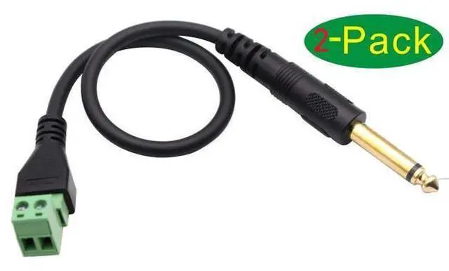 Alt view image 3 of 7 - Vszerda 6.35mm Screw Terminal Block Connector Cable 6.35mm 1/4 Inch Audio Mono Male to 2 Pin/Way Female Bolt Screw Shield terminals Pluggable Microphone Type Adapter Cable30CM/2Packs)(2-Pole/M)