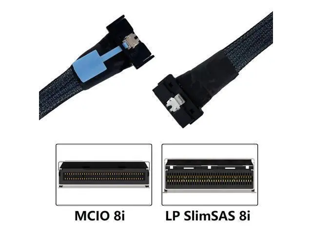Alt view image 3 of 6 - Vszerda MCIO 8i to SlimSAS LP (Low Profile) 8i PCIe 4.0 Cable, 74Pin MCIO to LP SlimSAS 8X Adapter Cable, Compatible with Server, Storage Backplane, HBA RAID Card, Workstation (50cm)