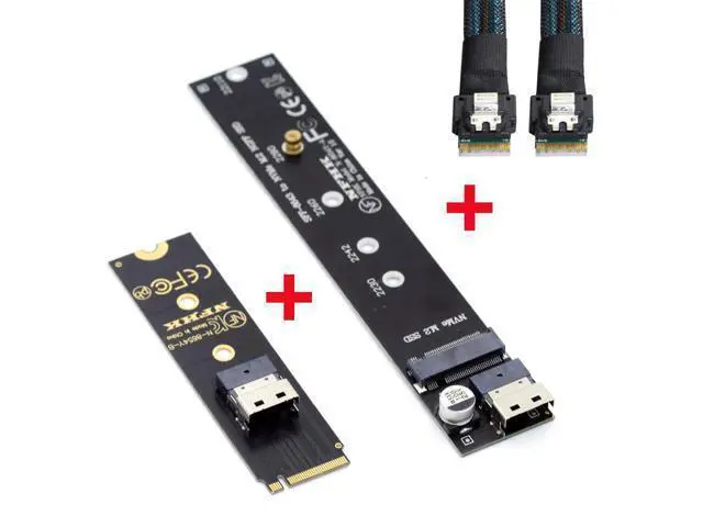 Alt view image 3 of 7 - Vszerda M-Key NVME Male to Female Extension Cable 50cm with SFF-8654 Connector for Mainboard SSD 2280/22110