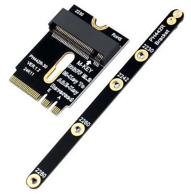 Main image of Vszerda 2230 A+E-Key Male to NVME M-Key Female Extension PCI-E 4.0 Adapter with Bracket for Laptop Mainboard SSD 2280