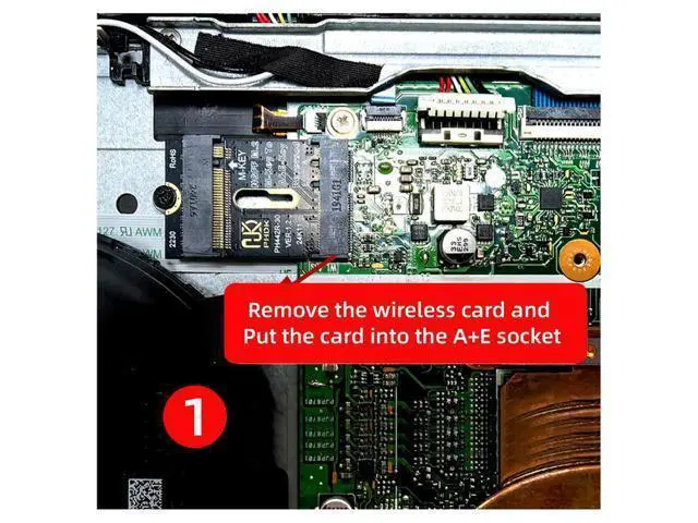 Alt view image 4 of 7 - Vszerda 2230 A+E-Key Male to NVME M-Key Female Extension PCI-E 4.0 Adapter with Bracket for Laptop Mainboard SSD 2280