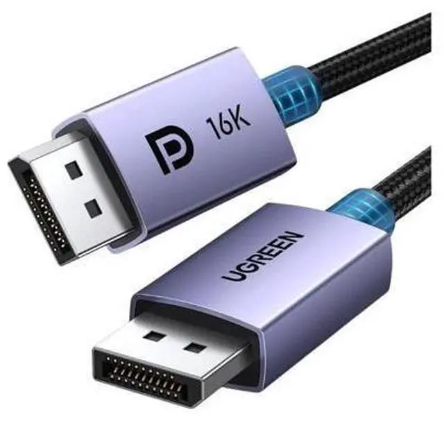 Main image of UGREEN 16K 6.6FT DisplayPort Cable 2.1 DP2.1 40Gbps Support 8K@240Hz 4K@240Hz HDR, HDCP, DSC 1.2a, Braided Display Port Cable Cord Compatible FreeSync G-Sync Video Card Monitor