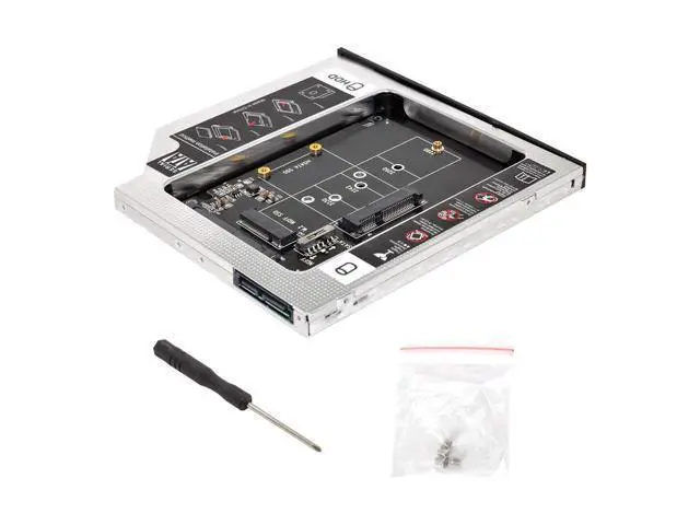 Alt view image 6 of 6 - Vszerda MSATA NGFF B/M-Key SSD to Slimline SATA 13Pin Caddy Case for 9.5mm Universal Laptop CD/DVD-ROM Optical Bay