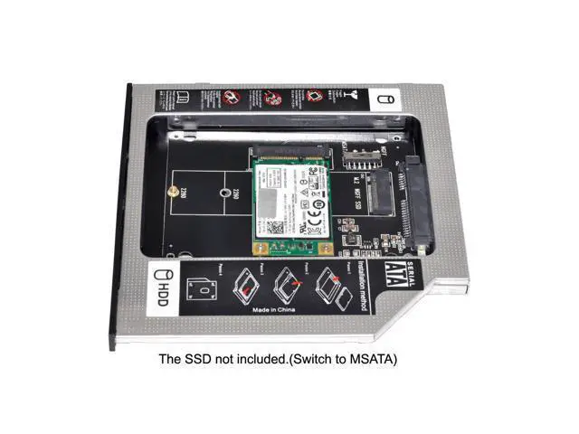 Alt view image 5 of 6 - Vszerda MSATA NGFF B/M-Key SSD to Slimline SATA 13Pin Caddy Case for 9.5mm Universal Laptop CD/DVD-ROM Optical Bay