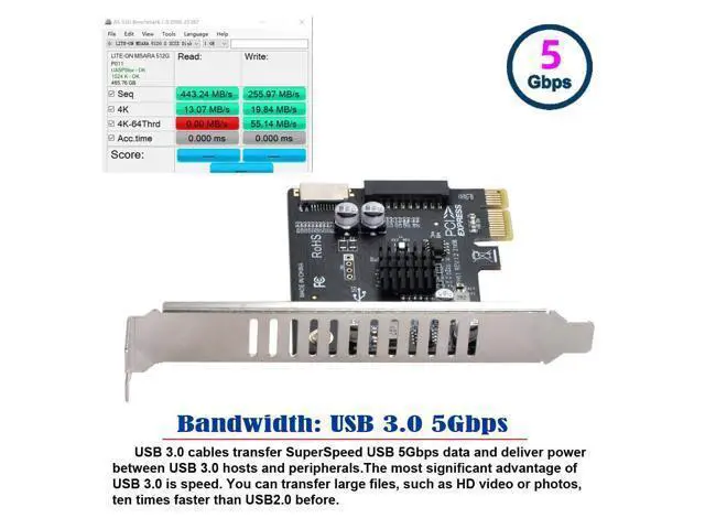 Alt view image 4 of 7 - Vszerda 5Gbps Type-E USB 3.1 Front Panel IDC Socket & USB3.0 20Pin to PCI-E 1X Express Card VL805 Adapter for Desktop Motherboard