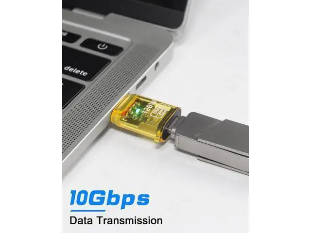 Alt view image 2 of 7 - Vszerda 4Pack 10Gbps USB C Female to USB Male Adapter 120W USB 3.2 Type C to Type A Charger Connector with Double-Side LED Comaptible for iPhone 15 16 Plus Pro Max, Laptop, Charger, Earphone, Yellow