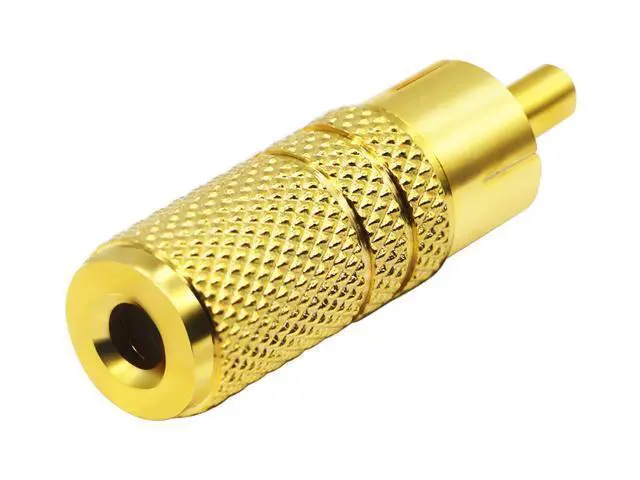 Alt view image 3 of 7 - Vszerda Gold Plated RCA to 3.5MM Audio Adapter Metal Jack 3.5mm (1/8 Inch) Female to RCA Male Audio Plug Adaptor Connector for 3.5MM Headphone Adapter CableGold /5 Pack F/M