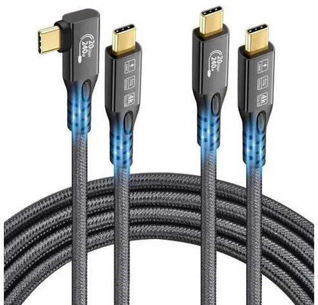Main image of Vszerda 2 x USB C 3.2 Gen2x2 20Gbps, Type C 4K@60Hz UHD Video 5A/240W PD3.1 Fast Charge Cord with E-Marker Compatible with Thunderbolt 3/4 for MacBook Pro (2, USB3.2 20G 240W 0.5M 2PCS)