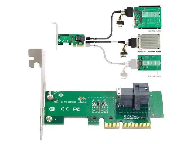 Alt view image 6 of 7 - Vszerda PCI-E 3.0 4.0 to SFF-8643 Card Adapter and U.2 U2 SFF-8639 NVME PCIe SSD Cable for Mainboard SSD