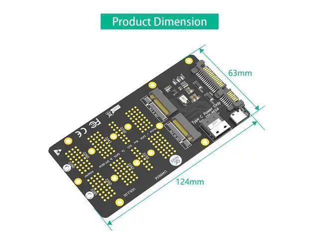 Alt view image 4 of 7 - Vszerda 2in1 Combo M.2 NVMe SSD to SFF-8654 Slimline SAS(PCIe),NGFF to SATA Adapter Card (Not Support NVEM SSD to SATA)
