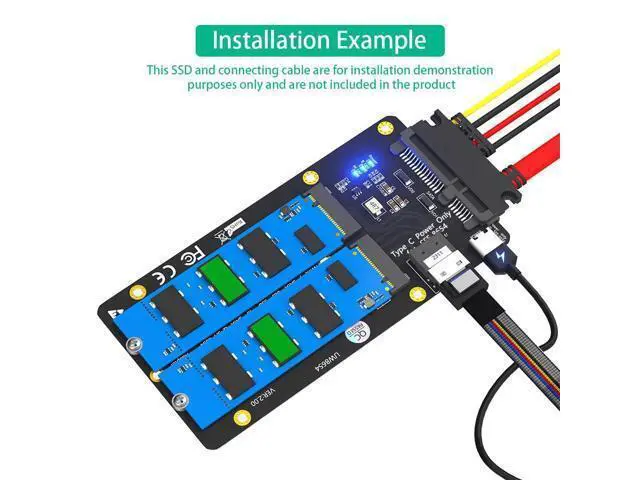 Alt view image 6 of 7 - Vszerda 2in1 Combo M.2 NVMe SSD to SFF-8654 Slimline SAS(PCIe),NGFF to SATA Adapter Card (Not Support NVEM SSD to SATA)