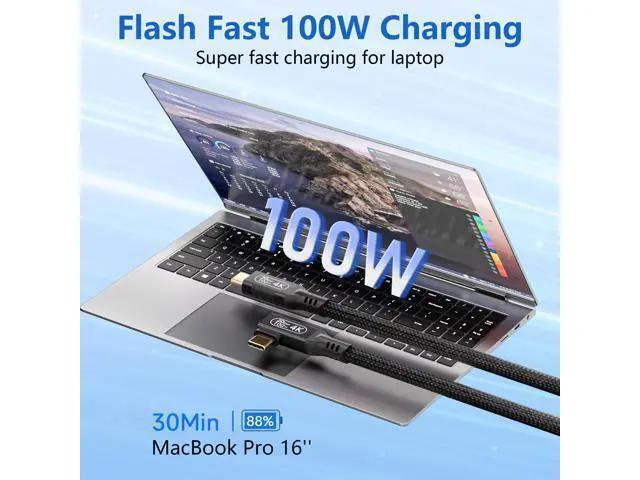 Alt view image 5 of 7 - Vszerda 16.5FT USB C to USB C Cable, 20Gbps Data Transfer, 4K 60Hz Video, 100W Fast Charging, Compatible with iPhone 15/16, MacBook Pro, Samsung Galaxy S21/S22/S23