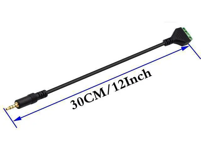 Alt view image 2 of 7 - Vszerda 3.5mm Screw Terminal Block Cable 3.5mm (1/8inch) Stereo TRRS Audio Male to 4 Pin/Way Female Bolt Screw Headphone Balum Converter Adapter Cable30CM/2Packs) (4Pole/M)