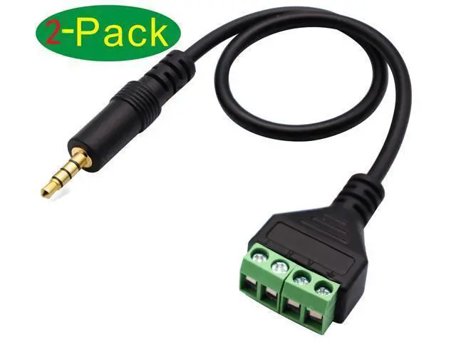 Alt view image 3 of 7 - Vszerda 3.5mm Screw Terminal Block Cable 3.5mm (1/8inch) Stereo TRRS Audio Male to 4 Pin/Way Female Bolt Screw Headphone Balum Converter Adapter Cable30CM/2Packs) (4Pole/M)