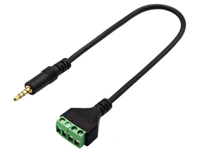 Alt view image 5 of 7 - Vszerda 3.5mm Screw Terminal Block Cable 3.5mm (1/8inch) Stereo TRRS Audio Male to 4 Pin/Way Female Bolt Screw Headphone Balum Converter Adapter Cable30CM/2Packs) (4Pole/M)