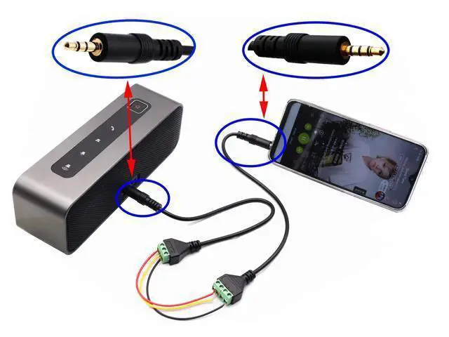 Alt view image 7 of 7 - Vszerda 3.5mm Screw Terminal Block Cable 3.5mm (1/8inch) Stereo TRRS Audio Male to 4 Pin/Way Female Bolt Screw Headphone Balum Converter Adapter Cable30CM/2Packs) (4Pole/M)