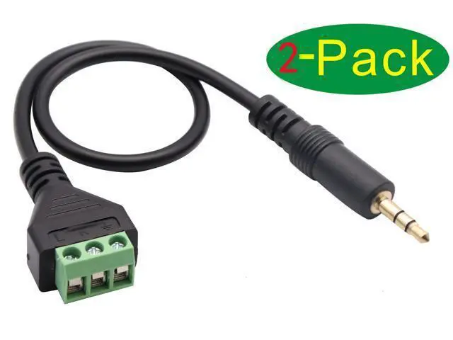 Alt view image 3 of 7 - Vszerda 3.5mm Screw Terminal Block Cable 3.5mm (1/8inch) Stereo Audio Male to 3 Pin/Way Female Bolt Screw AV Headphone Type Adapter Cable30CM/2Packs)(3Pole/M)