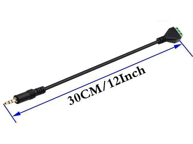 Alt view image 2 of 7 - Vszerda 3.5mm Screw Terminal Block Cable 3.5mm (1/8inch) Stereo Audio Male to 3 Pin/Way Female Bolt Screw AV Headphone Type Adapter Cable30CM/2Packs)(3Pole/M)