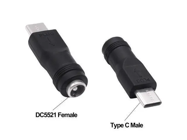 Alt view image 2 of 7 - Vszerda DC 5.5mm x 2.1 mm to USB C Power Adapter Connector 5V DC 5521 Female to USB Type C Male Converter Connector Barrel Jack Plug for Laptop Small Fan Smartphone LED Desk Lamp -5pcs