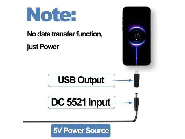Alt view image 3 of 7 - Vszerda DC 5.5mm x 2.1 mm to USB C Power Adapter Connector 5V DC 5521 Female to USB Type C Male Converter Connector Barrel Jack Plug for Laptop Small Fan Smartphone LED Desk Lamp -5pcs