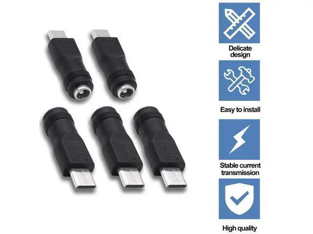 Alt view image 7 of 7 - Vszerda DC 5.5mm x 2.1 mm to USB C Power Adapter Connector 5V DC 5521 Female to USB Type C Male Converter Connector Barrel Jack Plug for Laptop Small Fan Smartphone LED Desk Lamp -5pcs
