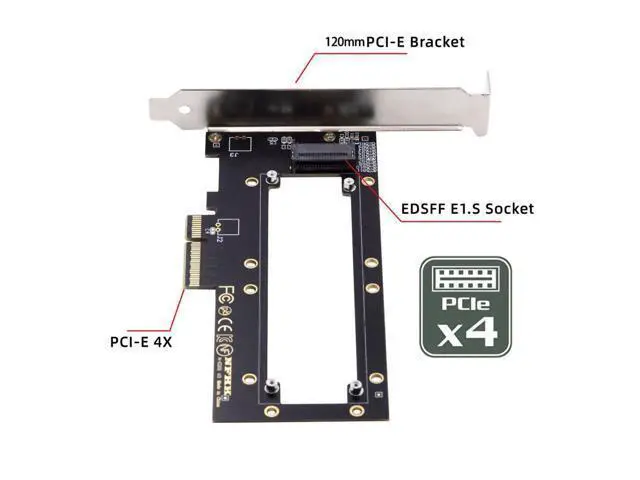 Alt view image 2 of 7 - Vszerda PCI-E4.0 4X Host Converter to EDSFF GEN-Z NVMe Ruler 1U E1.S 5.9mm 8.0mm Thickness Short SSD Carrier Adapter
