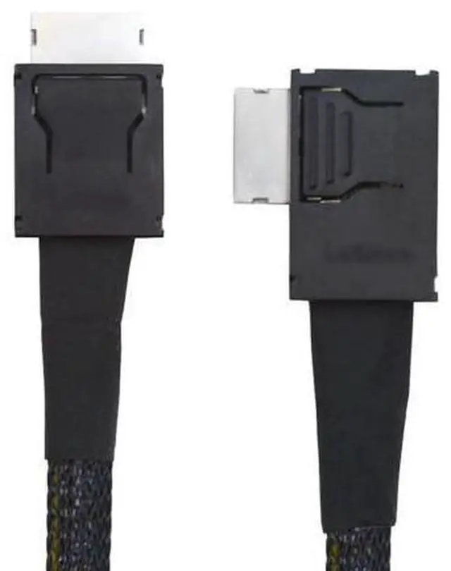Main image of Vszerda Left Angled 90 Degree Connector Dual Shield OcuLink PCIe 4.0 PCI-Express SFF-8611 4i Male to SFF-8611 Male Data Active Cable for External eGPU SSD, 50cm