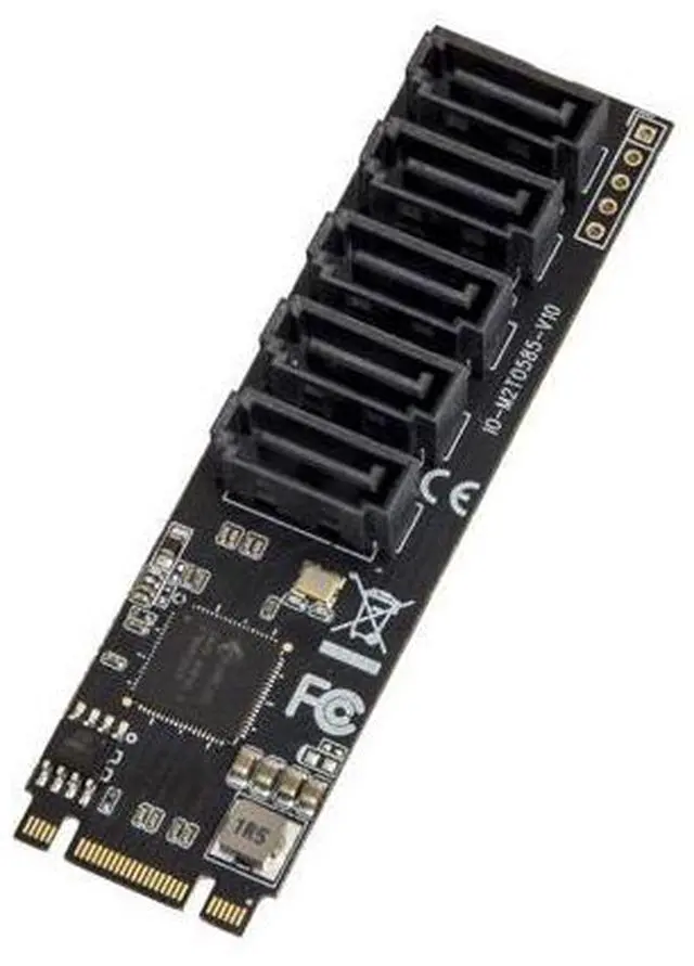 Main image of Vszerda Internal 5 Port Non-RAID SATA III 6GB/s M.2 B+M Key Adapter Card for Desktop PC Support SSD and HDD. JMB585 Chipset