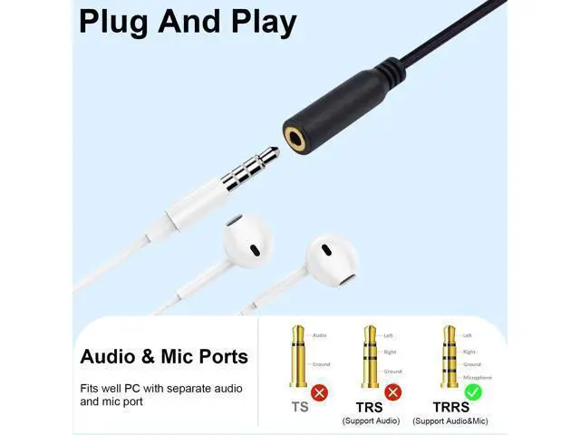 Alt view image 4 of 7 - Vszerda USB C to 3.5mm Micphone Adapter, 1 to 6 Ways USB C to 3.5mm TRRS Female Headphone Audio & Mic Jack Splitter Cable Compatible with Micphone, Speaker, Galaxy, MacBook, 30cm/1ft