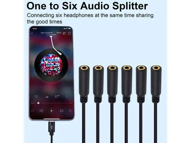 Alt view image 2 of 7 - Vszerda USB C to 3.5mm Micphone Adapter, 1 to 6 Ways USB C to 3.5mm TRRS Female Headphone Audio & Mic Jack Splitter Cable Compatible with Micphone, Speaker, Galaxy, MacBook, 30cm/1ft