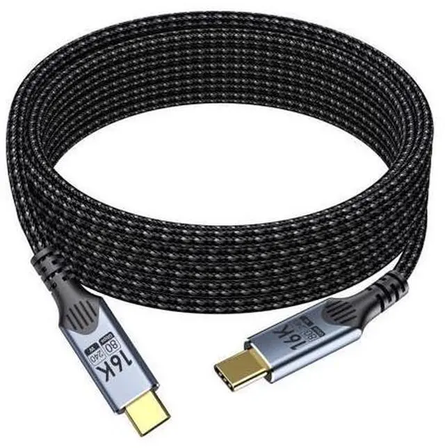 Main image of Vszerda long usb c to usb c 6FT/2M Compatible With Thunderbolt 5 Cable high Speed 80GbpsData Transfer,16K/8K/4K Video, Braided type c to type c Charger Cord, 240W PD Fast Charging for thunderbolt 4/3