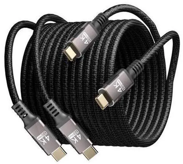 Main image of Vszerda Long USB C to USB C 10ft 2Pack Compatible with Thunderbolt 3,UsbC 3.1 Cable 10Gbps Data Transfer,4K@60Hz/2K@120Hz Video Output Monitor Cord,Type-C Nylon Braided 100W 5A PD3.0 Fast Charging.